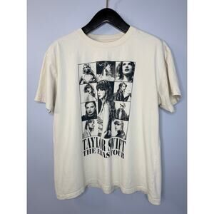 Taylor Swift The Eras Tour Official Merch T-Shirt Tee Beige Unisex Sz L